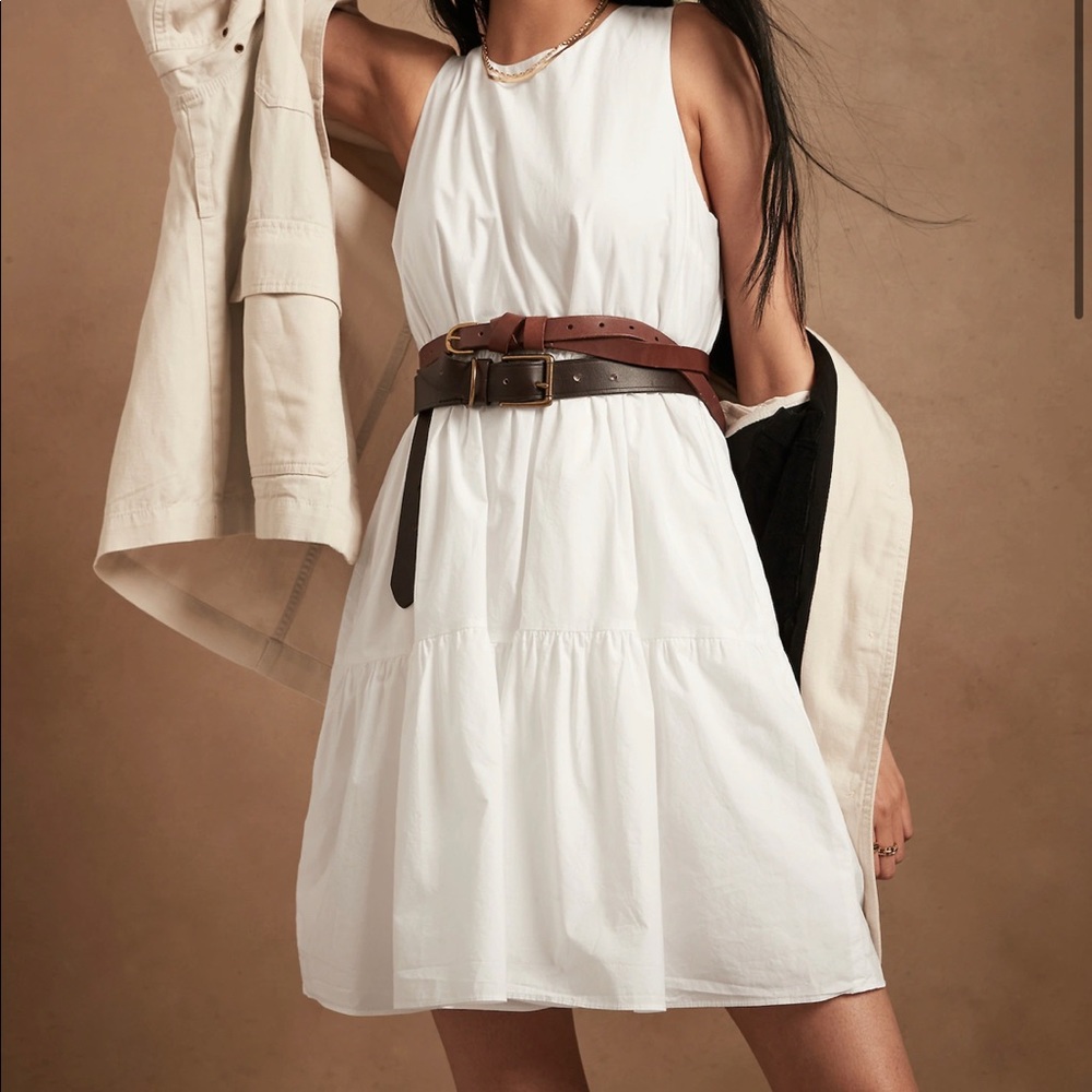 Banana Republic Tiered Mini Dress NWT Size XL White